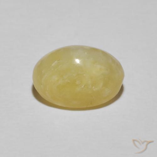 Opale œil de chat Jaune Dijon très clair naturelle ovale, 2.89 ct, Opaque