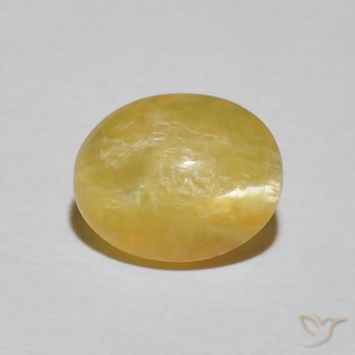 2.80ct Naturel Jaune solidage Opale œil de chat, ovale, Opaque