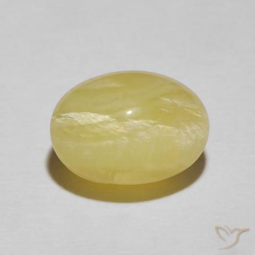 4.48ct Naturel Jaune clair Opale œil de chat, ovale, Opaque