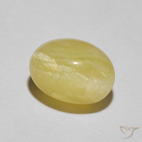 Opale œil de chat Jaune clair naturelle ovale, 4.48 ct, Opaque