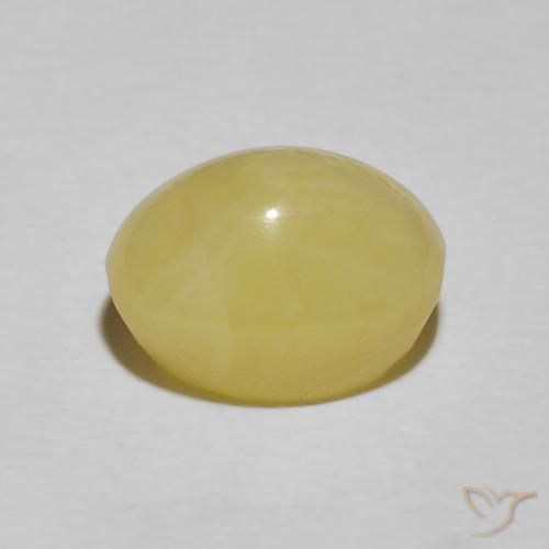 Opale œil de chat Jaune clair naturelle ovale, 4.48 ct, Opaque