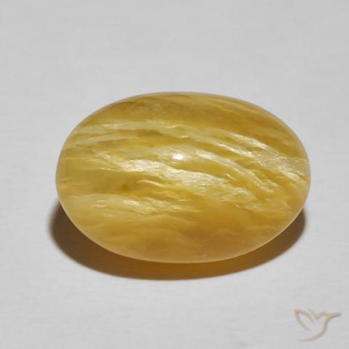 8.30ct Naturel Jaune riche Opale œil de chat, ovale, Opaque