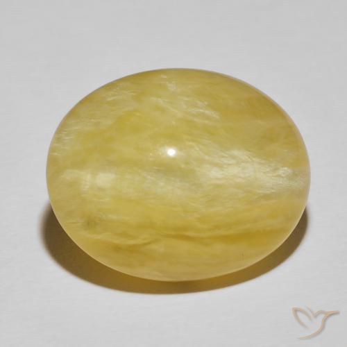 18.93ct Naturel Jaune riche Opale œil de chat, ovale, Opaque