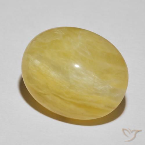 Opale œil de chat Jaune riche naturelle ovale, 18.93 ct, Opaque