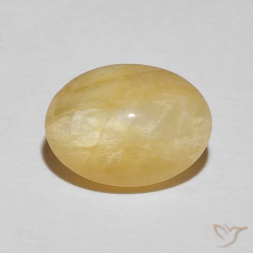 3.59ct Naturel Jaune solidage Opale œil de chat, ovale, Opaque