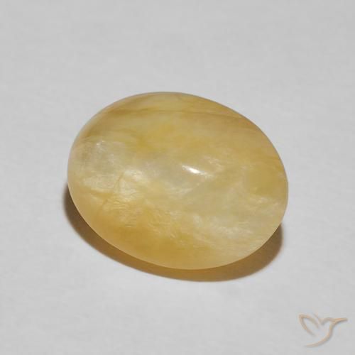 Opale œil de chat Jaune solidage naturelle ovale, 3.59 ct, Opaque