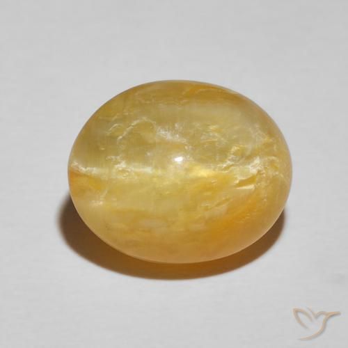 7.90ct Naturel Doré Opale œil de chat, ovale, Opaque