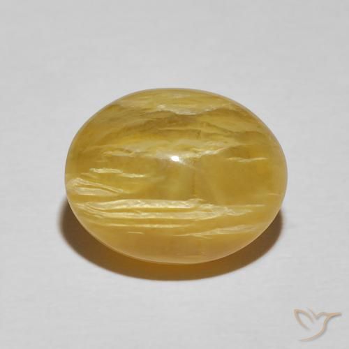7.14ct Naturel Jaune riche Opale œil de chat, ovale, Opaque