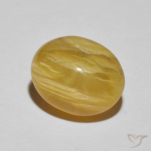 Opale œil de chat Jaune riche naturelle ovale, 7.14 ct, Opaque