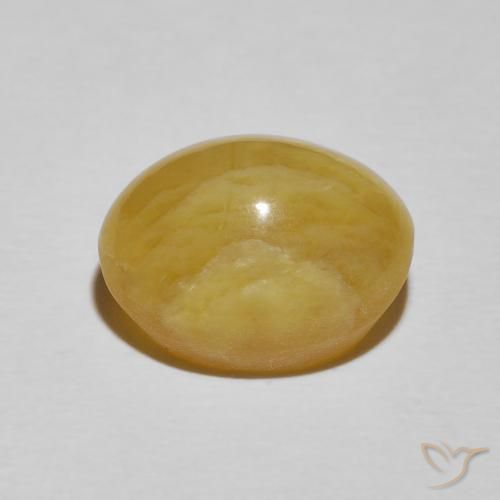 Opale œil de chat Jaune riche naturelle ovale, 7.14 ct, Opaque