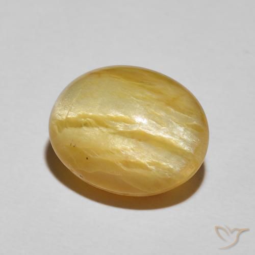 Opale œil de chat Jaune moyen naturelle ovale, 8.78 ct, Opaque