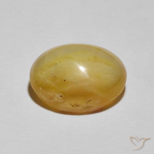 Opale œil de chat Jaune moyen naturelle ovale, 8.78 ct, Opaque