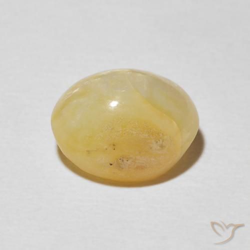 Opale œil de chat Jaune moyen naturelle ovale, 3.43 ct, Opaque