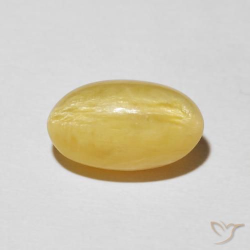 4.23ct Naturel Jaune chaud Opale œil de chat, ovale, Opaque
