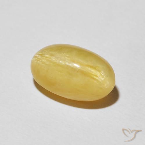 Opale œil de chat Jaune chaud naturelle ovale, 4.23 ct, Opaque