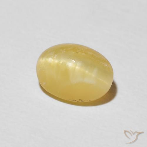 1.45ct Naturel Jaune chaud Opale œil de chat, ovale, Opaque