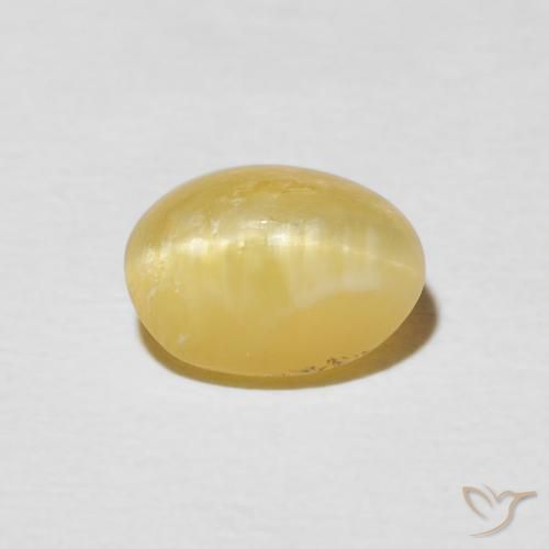 Opale œil de chat Jaune chaud naturelle ovale, 1.45 ct, Opaque