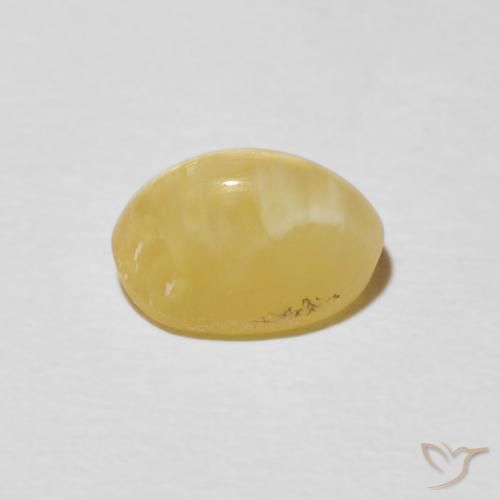 Opale œil de chat Jaune chaud naturelle ovale, 1.45 ct, Opaque