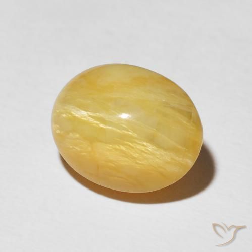 Opale œil de chat Doré moyen naturelle ovale, 6.14 ct, Opaque