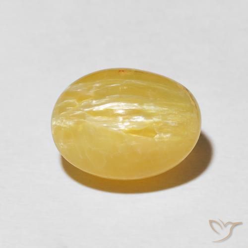 5.02ct Naturel Orange Doré Opale œil de chat, ovale, Opaque