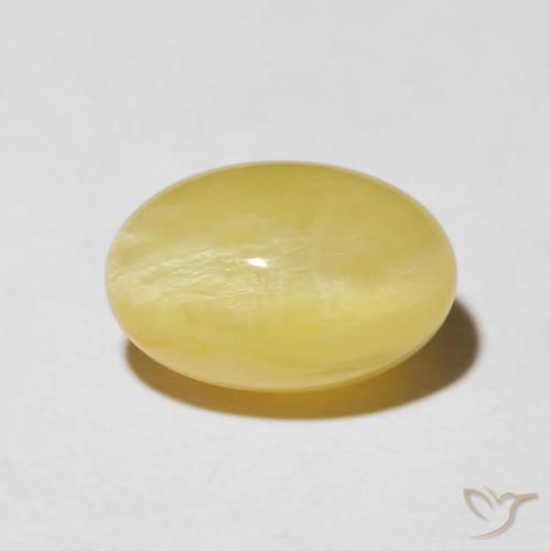 5.95ct Naturel Jaune clair Opale œil de chat, ovale, Opaque