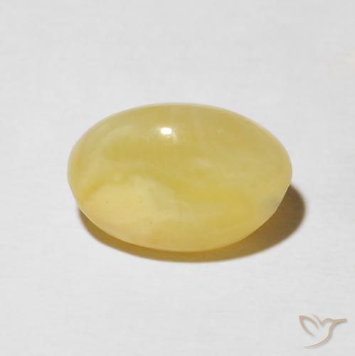 Opale œil de chat Jaune clair naturelle ovale, 5.95 ct, Opaque