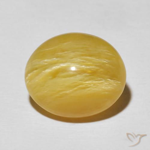 6.36ct Naturel Orange Doré Opale œil de chat, ovale, Opaque