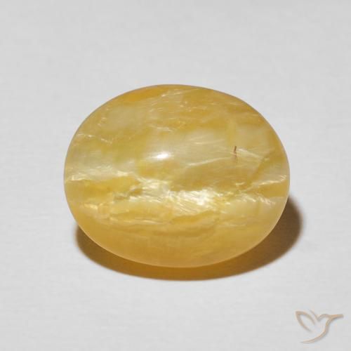 Opale œil de chat Orange doré naturelle ovale, 5.56 ct, Opaque