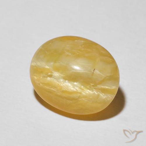 Opale œil de chat Orange doré naturelle ovale, 5.56 ct, Opaque