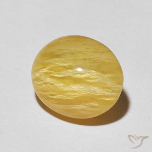 Opale œil de chat Jaune solidage naturelle ovale, 6.32 ct, Opaque