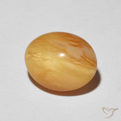 Opale œil de chat Orange-or naturelle ovale, 4.59 ct, Opaque