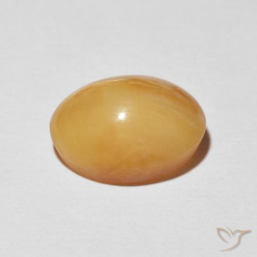 Opale œil de chat Orange-or naturelle ovale, 4.59 ct, Opaque