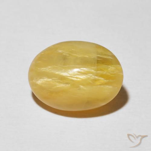 4.36ct Naturel Doré moyen Opale œil de chat, ovale, Opaque