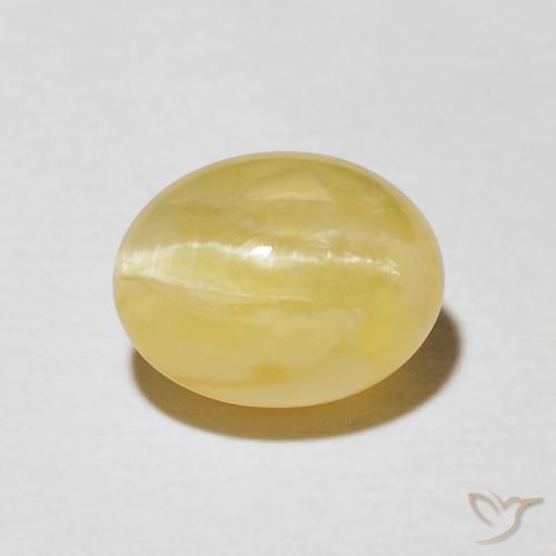 2.41ct Naturel Jaune pâle Opale œil de chat, ovale, Opaque