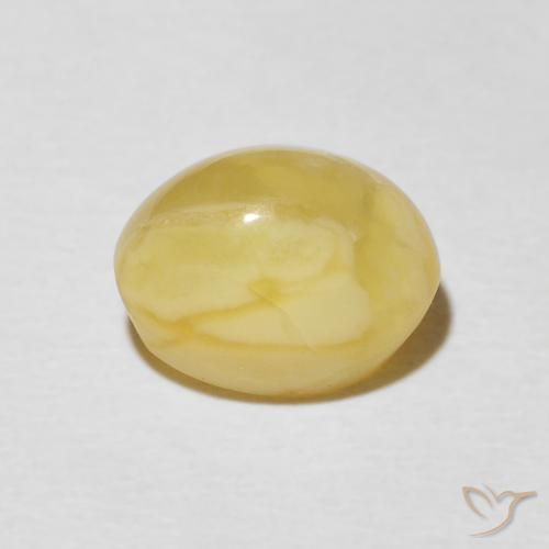 Opale œil de chat Jaune pâle naturelle ovale, 2.41 ct, Opaque