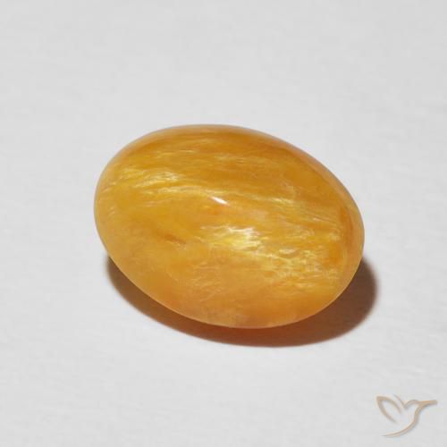 Opale œil de chat Doré-orange foncé naturelle ovale, 2.93 ct, Opaque