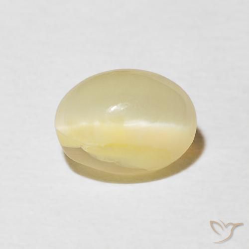 0.88ct Naturel Jaune lagune léger Opale œil de chat, ovale, Opaque