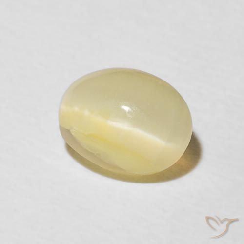 Opale œil de chat Jaune lagune léger naturelle ovale, 0.88 ct, Opaque