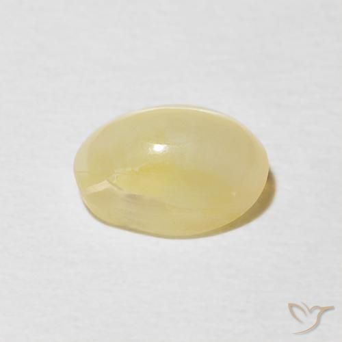 Opale œil de chat Jaune lagune léger naturelle ovale, 0.88 ct, Opaque