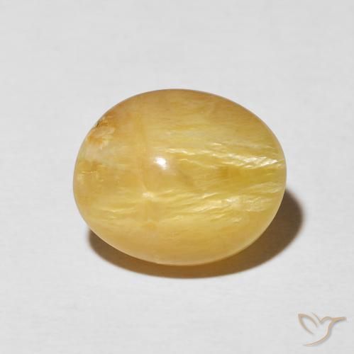 5.55ct Naturel Doré moyen Opale œil de chat, ovale, Opaque