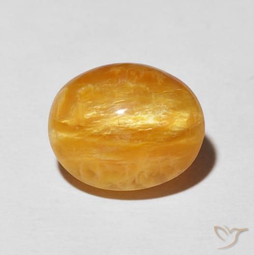 6.92ct Naturel Orange moyen Opale œil de chat, ovale, Opaque