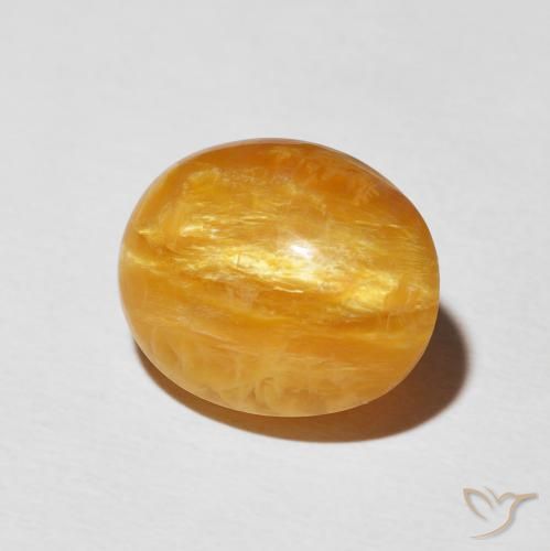 Opale œil de chat Orange moyen naturelle ovale, 6.92 ct, Opaque