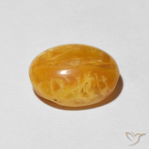 Opale œil de chat Orange moyen naturelle ovale, 6.92 ct, Opaque