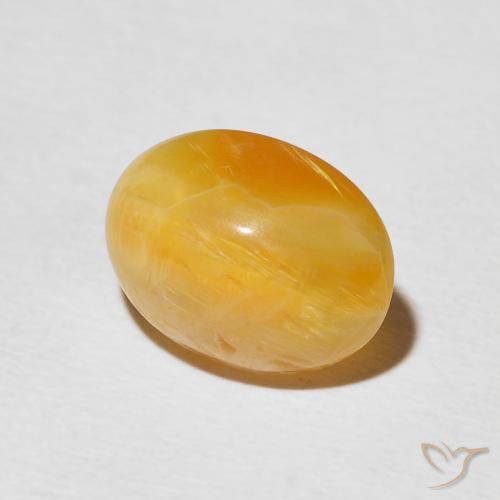 Opale œil de chat Orange-or naturelle ovale, 2.97 ct, Opaque