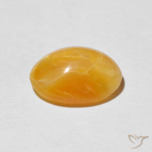 Opale œil de chat Orange-or naturelle ovale, 2.97 ct, Opaque