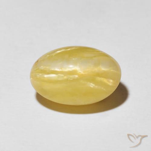 5.44ct Naturel Jaune Toscane Opale œil de chat, ovale, Opaque