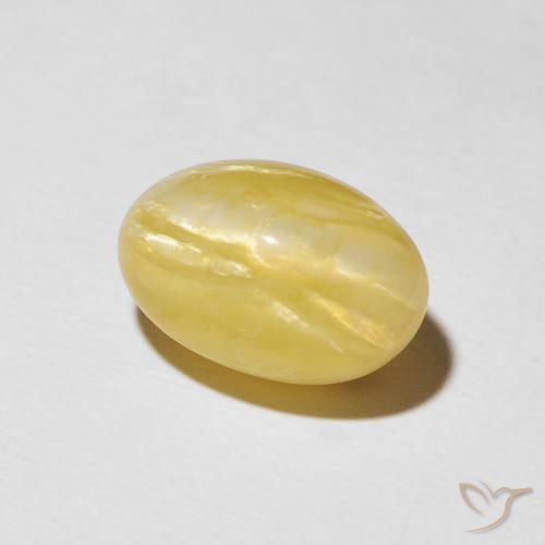 Opale œil de chat Jaune Toscane naturelle ovale, 5.44 ct, Opaque
