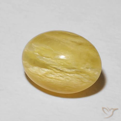 Opale œil de chat Jaune solidage naturelle ovale, 4.31 ct, Opaque