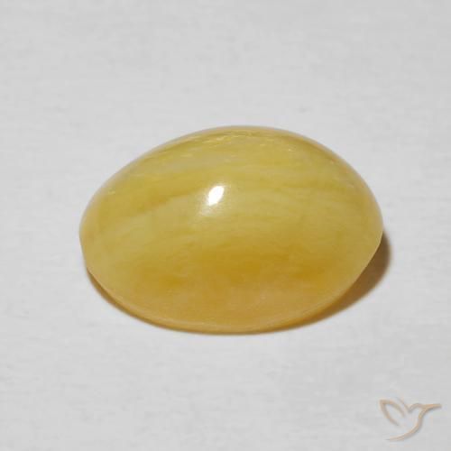 Opale œil de chat Jaune solidage naturelle ovale, 4.31 ct, Opaque