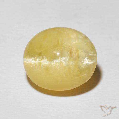 5.87ct Naturel Jaune clair Opale œil de chat, ovale, Opaque